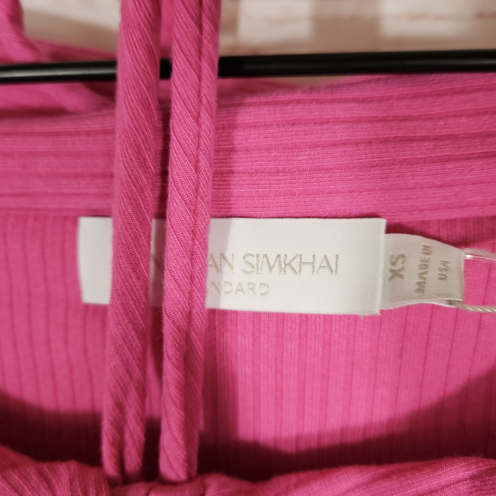 Jonathan Simkhai | Akane Pink Ribbed Knit Cutout Shaping Dress NWT - Picture 8 of 8